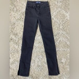 Indigo Rising Women’s Size 3/26 Black Wash Skinny Split Hem Punk Denim Jeans